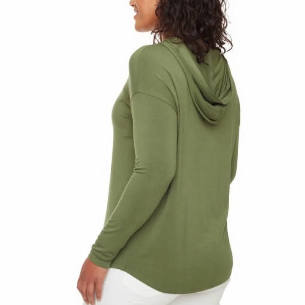 Style & Co Hooded Pullover‎ Stretch Rayon (from bamboo) Green NWOT Small